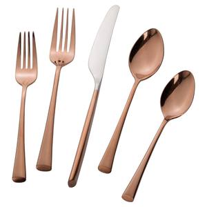 5 pièces de couverts en acier inoxydable réutilisables pour mariage couteau cuillère fourchette or rose avec un design floral blanc ensemble de couverts - Product Image 2