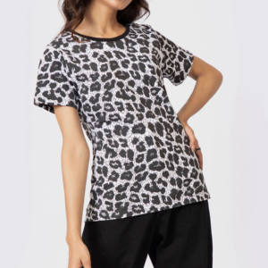 เสื้อยืดสตรีทแบบหลวมสำหรับผู้หญิงเสื้อผ้าผู้หญิงแขนสั้นระบายอากาศได้พิมพ์ลาย - Product Image 2