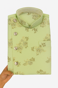 Kurta étnico de algodón estampado para hombres-Cómodo uso diario Traje festivo informal Diseño tradicional elegante Tela sin arrugas - Product Image 2