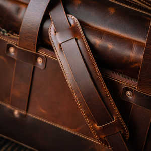 ALW Luxury Travel Weekender Sac de sport personnalisé en cuir pleine fleur véritable Bagage portable de grande capacité en polyester ODM/OEM - Product Image 5