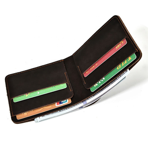 Portefeuille en cuir véritable vintage de luxe unisexe, brun foncé, blocage RFID, grande capacité, porte-cartes pour un usage quotidien - Product Image 4