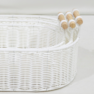 Artex Dong Thap Vietnam Multifunctional Plastic <b>Rattan</b> Storage <b>Basket</b> with Lid for <b>Laundry</b> Fruit & Vegetable Organization Home - Product Image 5