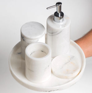 Ensemble de salle de bain en marbre Distributeur de lotion Ensemble d'accessoires de salle de bain Articles et salle de bain Usage quotidien - Product Image 6