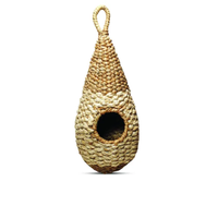 Nichoir pour oiseaux en jonc de mer naturel, tissé à la main, écologique, durable, décoratif pour l'extérieur, suspendu, vente en gros, Vietnam, 25 cm de haut