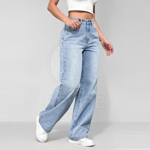 High Quality <b>Women</b> Baggy <b>Jeans</b> Regular Fit Casual Winter 100% Cotton Soft Comfortable Fit - Product Image 2
