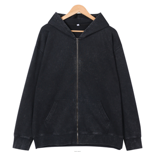 Sweat à capuche zippé délavé à l'acide personnalisé Sweat à capuche zippé délavé Sweat à capuche zippé Vintage Wash Sweat à capuche zippé logo personnalisé - Product Image 3