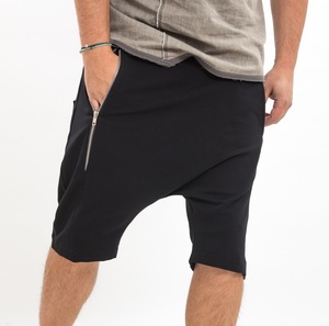 Shorts de survêtement unis à entrejambe tombant, en molleton épais et lourd, 100% coton respirant, pour l'été, la plage, la natation, le sport et le style décontracté - Product Image 3