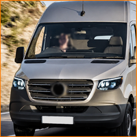 Pour Mercedes Sprinter 2018-2023 W907, design style GLS, boîtier noir, projecteur bi-lentille LED, paire de phares, mise à niveau Plug and Play
