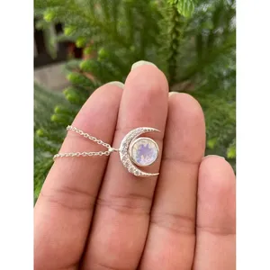 Collier en argent 925 en forme de croissant de lune pour les occasions de cadeaux - Product Image 3