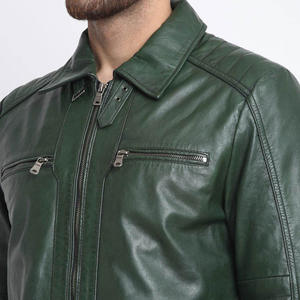 Veste de moto en cuir véritable pour homme, coupe classique ajustée, équipement de protection d'hiver durable, style motard, veste pour homme - Product Image 3