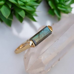 Handmade 925 Sterling <b>Silver</b> <b>Ring</b> Beautiful Labradorite <b>Statement</b> Gold Plated Natural Gemstone Jewelry Bezel Setting Her <b>Ring</b> - Product Image 2