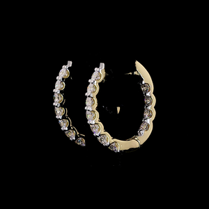 ต่างหูห่วงเพชรทองคำ 14K คลาสสิก เพชรเลี้ยงในห้องปฏิบัติการ - Product Image 3