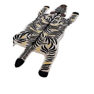 Tapis rectangulaire en laine et viscose tufté à la main Wild Wanderlust, motif animalier, pour la maison, le couloir, hauteur de poils moelleux - TRA-15107 - Product Image 2