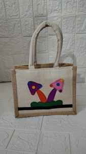 Bolso de mano de yute con diseño Floral bordado, reutilizable para boda de playa de verano, personalizado para Año Nuevo, Diwali, Ramadán, favores de fiesta - Product Image 6