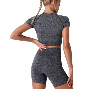 Latest Trending Workout <b>Seamless</b> Active Wear 2 Pcs Yoga Sets Athletic <b>Clothing</b> Ladies Gym Fitness Yoga Sets Customized Sports - Product Image 2