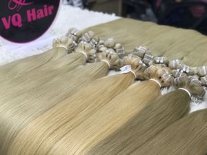 Cómodos mechones frontales de encaje de cabello Remy virgen Vietnam mujeres negras máquina de ondas naturales rectas doble trama 100g - Product Image 4