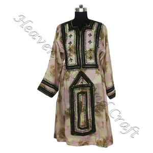 Vestido Kuchi tradicional bordado para mujer real BDR052 Vintage bohemio de proveedor indio Vintage hecho a mano Bohemian Banjara - Product Image 3