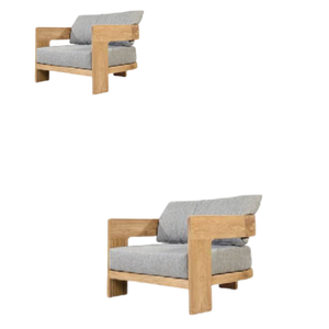 เฟอร์นิเจอร์ร้านอาหารโซฟาเดี่ยวแบบไม้ดีไซน์ทันสมัยโซฟากลางแจ้งสำหรับโรงแรมวิลล่า - Product Image 3