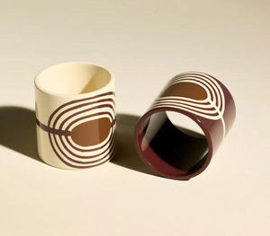 Juego de Portavasos de Laca de la Colección Home Decorators, Servilletero Artesanal, Organizador de Mesa para Servicio de Bebidas en Hoteles y Restaurantes - Product Image 1