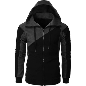 Moda para hombre sudaderas con capucha contraste Color cremallera Sudadera con capucha Casual Deporte Sudaderas con bolsillo manga larga hombres ropa sudaderas con capucha - Product Image 2