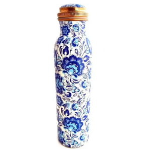 Stylish Printed Designer Metal Copper <b>Bottle</b> <b>Travel</b> Water <b>Bottle</b> With Design Copper <b>Bottle</b> Handmade for Selling Free Sample - Product Image 1