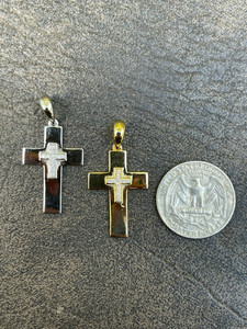 Pendentif croix en moissanite plaqué or 925 et argent 18 carats pour hommes - Product Image 5