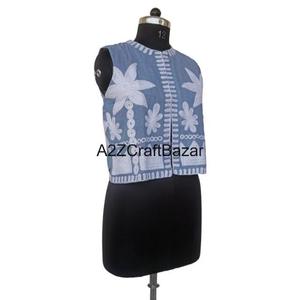 Veste en coton Suzani pour femmes faite à la main, manches coupées, broderie florale, courte, pour l'hiver, pour les mariages, les fêtes et les événements - Product Image 1