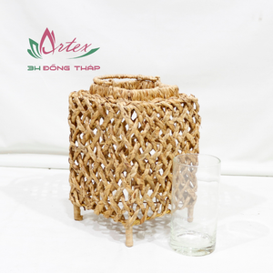 Lanterne de jacinthe d'eau vietnamienne de luxe bougeoir exquis pour la décoration de la maison de restaurant d'hôtel - Product Image 3