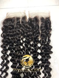 Extensiones de Cabello Humano Virgen Remy 100% con Cutícula Alineada al por Mayor, Ondulado Profundo de 20'' con Cierre de Encaje Transparente 4x4, de Una Sola Capa, Indio - Product Image 3