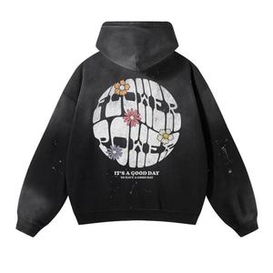 Sweat à capuche d'hiver classique élégant pour homme, lavage à l'acide, imprimé personnalisé, streetwear pour une utilisation en extérieur, nouveau design - Product Image 1