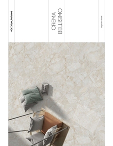 Azulejos de porcelana esmaltada antideslizante Crema Bellissimo de diseño italiano, estilo moderno, tamaño 600x1200 para hoteles, centros comerciales, villas y escuelas - Product Image 2