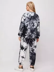 2023 Traje de jogging ajustado personalizado para mujer Increíble chándal Tie Dye con patrón sólido Último diseño - Product Image 3