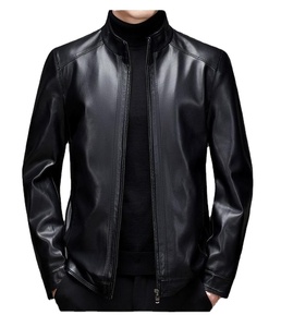 Chaqueta de Cuero para Hombre 2025, Estilo Motociclista, Ajustada, Regular, Personalizable, de Lona, Impermeable, Transpirable, con Cuello Alto - Product Image 5