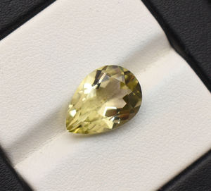 Pierre précieuse en quartz citron naturel de 14 x 10 mm, quartz citron jaune, taille poire, fabrication de bijoux, pierre précieuse en vrac de 4,60 carats pour bijoux - Product Image 3