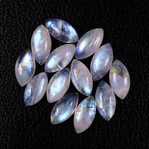 Cabujón de piedra lunar de ópalo arcoíris Natural de alta calidad, forma suave de marquesa, llamativo suelto para hacer joyas, lote al por mayor - Product Image 1