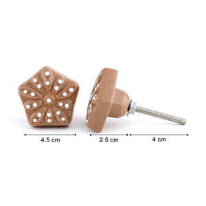 Tirador decorativo de cajón de cerámica grande oscuro hecho a mano con accesorios de latón para cocina, dormitorio, baño y muebles - Product Image 4