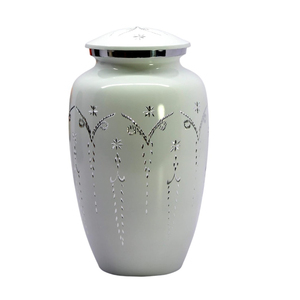 Urna de cremación de metal verde ecológica, diseño de corte de diamante, recuerdo de cenizas humanas, contenedor conmemorativo, suministros funerarios - Product Image 6