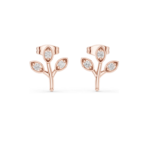 Pendientes Florales con Diamantes de Laboratorio de 0.21 CT para Mujer, Claridad VVS-VS EF, Oro de 18KT, 14KT, 10KT y Plata 925, Oro Rosa, Amarillo, Blanco - Product Image 2