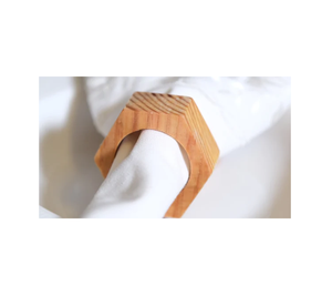 Porte-rond de serviette en bois décoratif pour table de mariage aspect design fait main artisanat naturel emballage personnalisé - Product Image 3