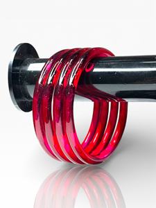 กำไลข้อมือแก้วทรงเหลี่ยมสีแดงสด ดีไซน์ใหม่ล่าสุดปี 2026 สำหรับผู้หญิง น้ำหนักเบา ทันสมัย ราคาขายส่ง - Product Image 3