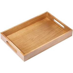 Plateau de service moderne en bois de manguier sculpté, à un niveau, passe au lave-vaisselle, pour la table basse et le style de bureau - Product Image 2