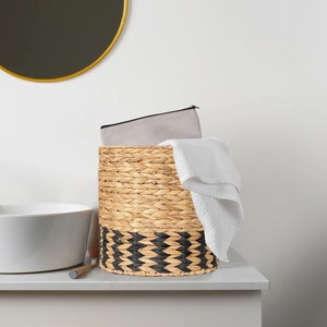 Cesta de Jacinto de Agua con Diseño de Rayas, Cesta de Almacenamiento Hecha a Mano, Ecológica, Hecha en Vietnam - Product Image 6