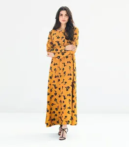 Stylish and Affordable Mustard Black Floral Printed Women's Kurti Top Dress Soft BSY Korean Fabric Perfect Casual Wear