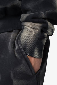 Sweat à capuche zippé vintage en coton doux et épais pour homme-Sunfade Washed & Embroidered Drop Shoulder Thermal Streetwear Hoody - Product Image 5