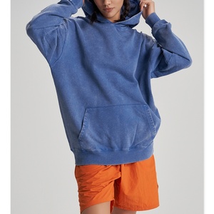 Sudadera con Capucha Extra Grande con Logotipo Personalizado al por Mayor, Sudadera con Capucha de Alta Calidad, Lavada al Ácido, Estilo Vintage, para Mujer - Product Image 1