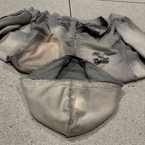 Ropa personalizada de alta calidad Jersey de mujer Zip up Hoodie Acid Wash French Terry Rhinestone Hoodies Fabricante - Product Image 3