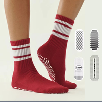 Calcetines de Yoga Antideslizantes para Mujer, Transpirables, de Algodón, con Lazo, Antideslizantes, para Entrenamiento de Barre, con Logotipo Personalizado, Calcetines Deportivos con Agarre para Pilates