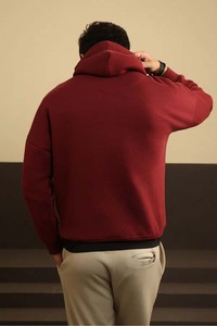 เสื้อมีฮู้ดผ้าฟลีซแบบสวมหัวของผู้ชายเสื้อผ้าคอตตอนโพลีเอสเตอร์พิมพ์ลายซับในสำหรับฤดูหนาว - Product Image 5