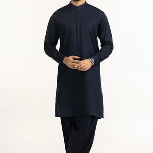 Low MOQ Custom Sizes Plus Size Breathable <b>Men's</b> Salwar Kameez Set for All Seasons Indian Pakistani Latest Designs 2025 - Product Image 1