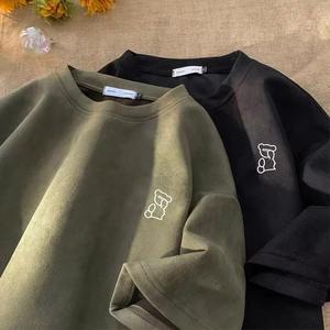 T-shirts en coton à col rond pour hommes de grande taille respirants avec impression par transfert de chaleur - Product Image 2